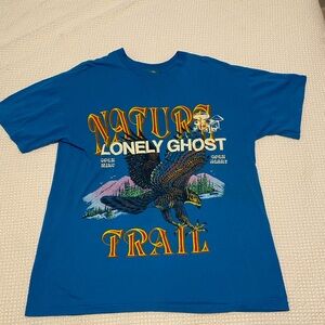 Lonely Ghost Blue Graphic T-Shirt